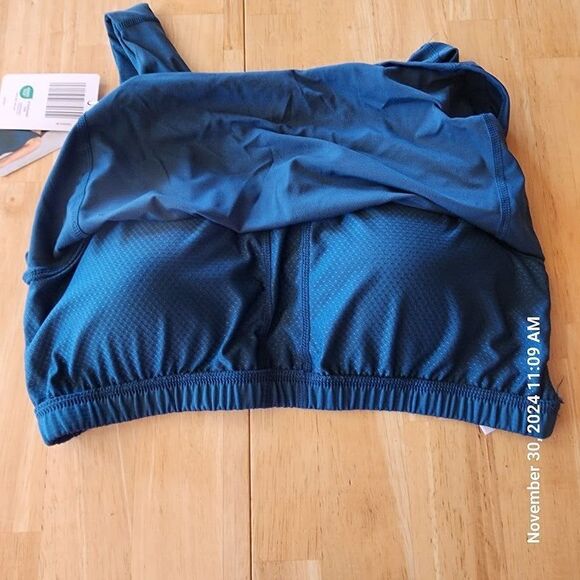 Crane Fitness  Racerback Sports Bra Teal Size Large Padded Comfort New with Tags - Picture 4 of 10